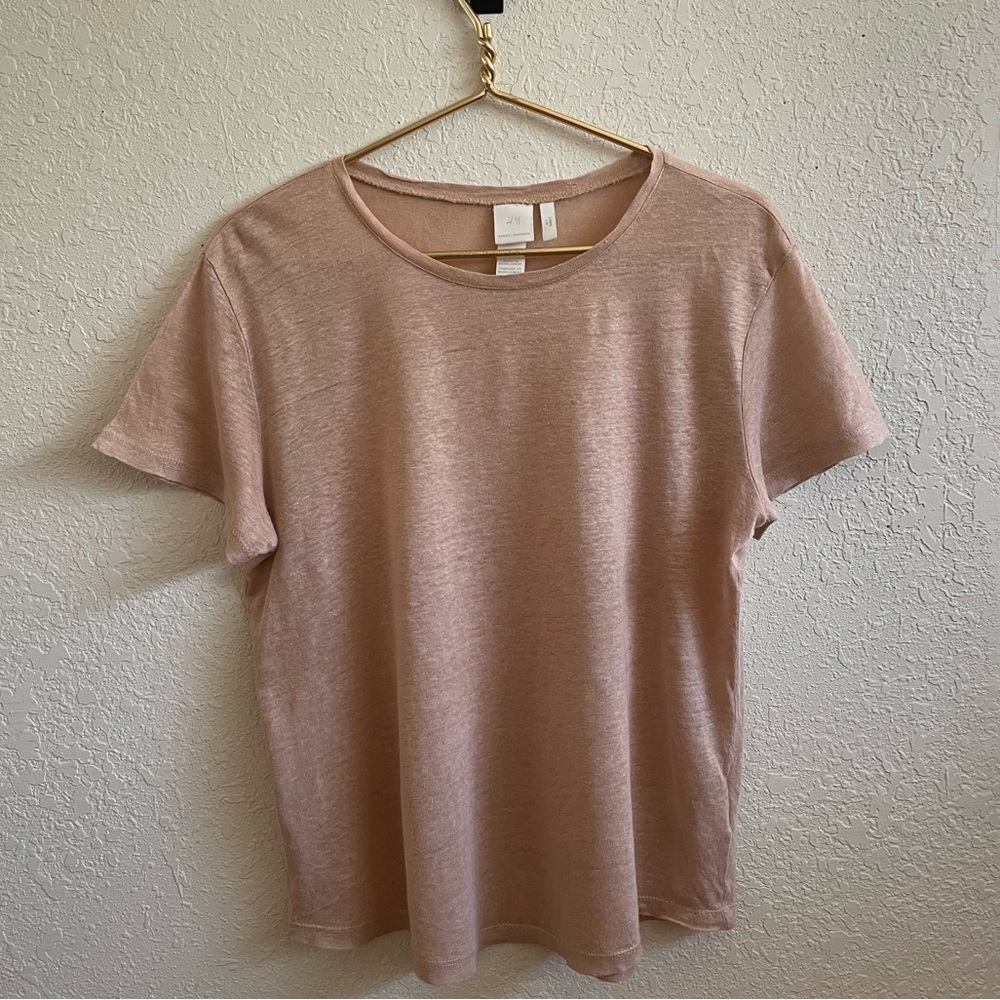TAN LINEN H&M SHIRT SIZE SMALL